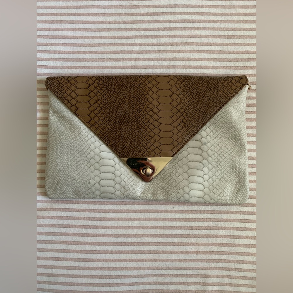 Faux Snakeskin Clutch